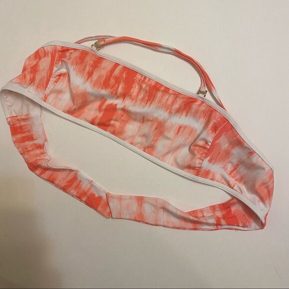 Sun Lab Swim Bandeau Bikini Top Pink & White Tie Dye-XS - Picture 1 of 6